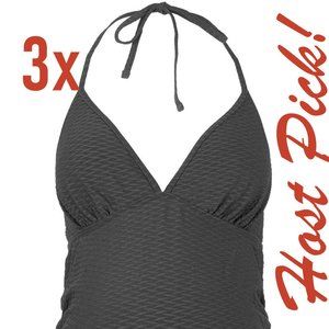 TOPSHOP Tex Halter Tankini Top Maternity NEW Halter Style Black NWT Sz 8🎉HP x4